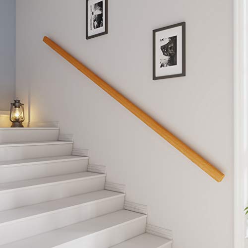 Main courante bois massif contre le mur escalier interior barre de support