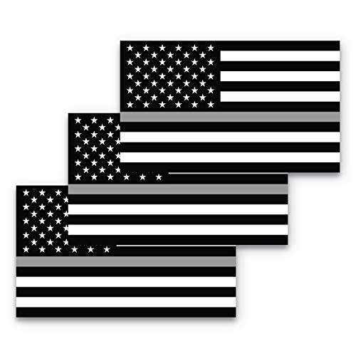 3X5 Thin Gray Line Flag Sticker 3-Pack Made With Durable Waterproof Materials Thin Grey Line Flag Bumper Sticker Thin Gray Line Bumper Sticker Thin Gray Line Sticker #TOP2