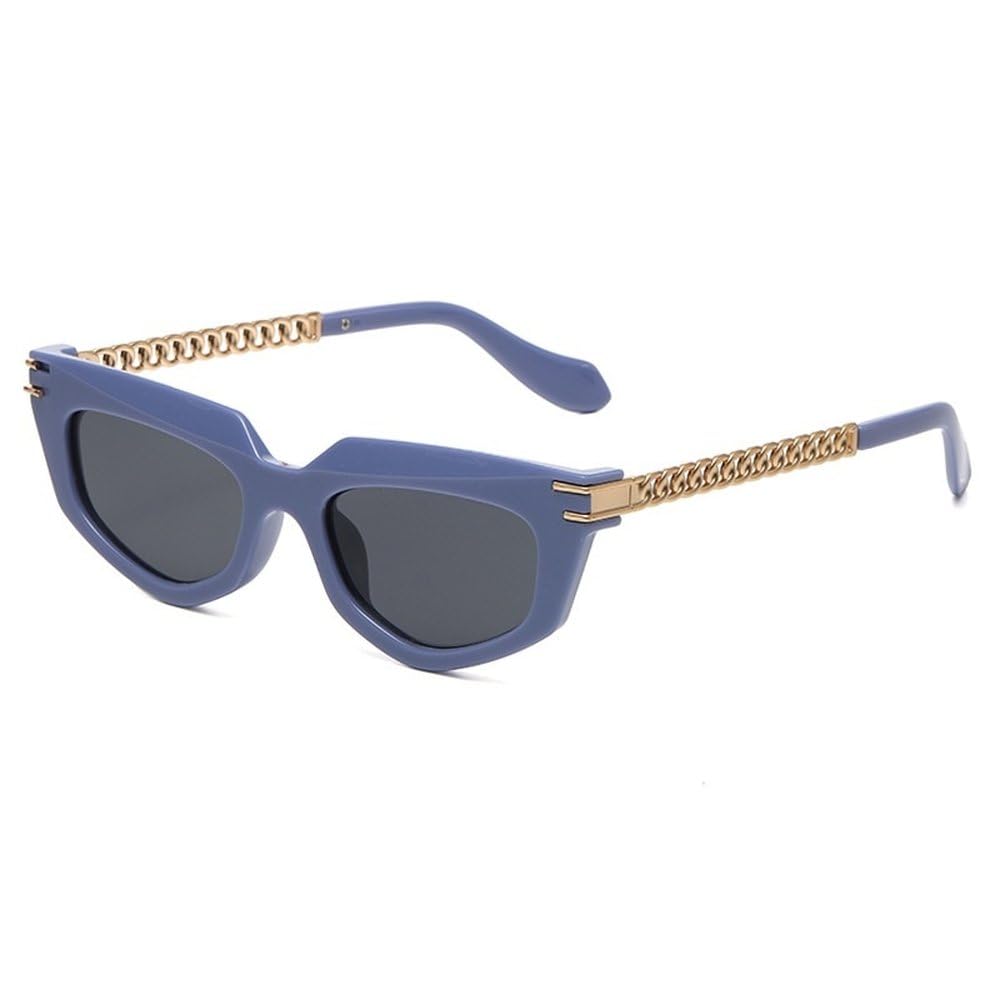 Kwadratowe brązowe okulary przeciwsłoneczne damskie męskie złote małe metalowe łańcuszki okulary przeciwsłoneczne retro casual okulary przeciwsłoneczne UV400
