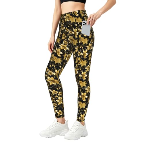 Pantalones de yoga con estampado de flores para fitness y uso diario