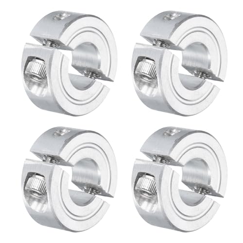 uxcell 4Pcs Double Split Clamp-On Shaft Collar 3/8" Bore, Aluminum Alloy