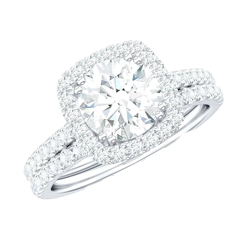 Certified 8mm Moissanite Engagement Ring with Enhancer, D-Vs1 Qua...
