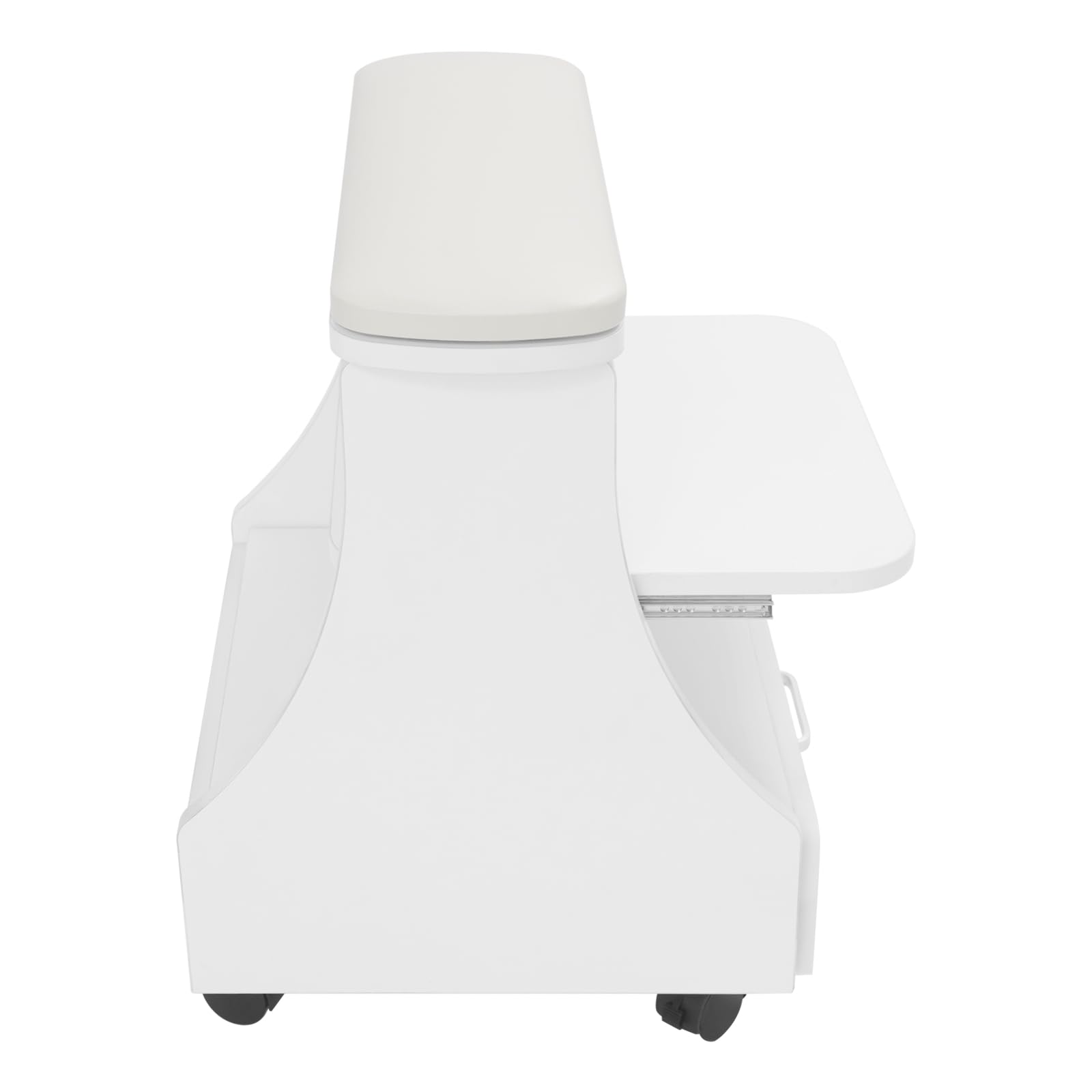 Poggiapiedi per manicure, pedicure, poggiapiedi a 3 piani, poggiapiedi con cassetti, pedicure con 4 ruote universali (bianco)