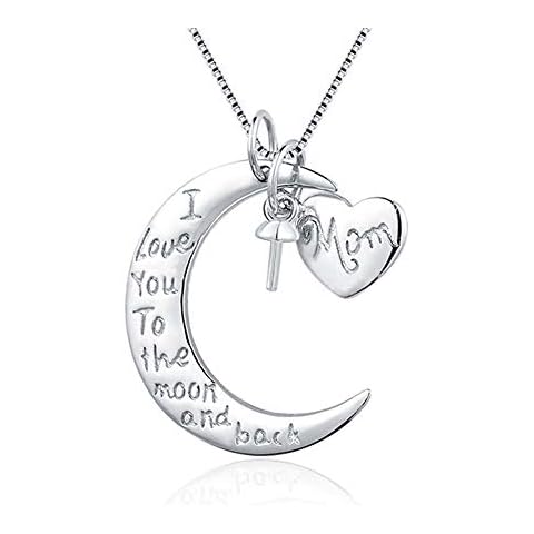 LGSY 925 Sterling Silver Moon Heart Pendant Setting Cover