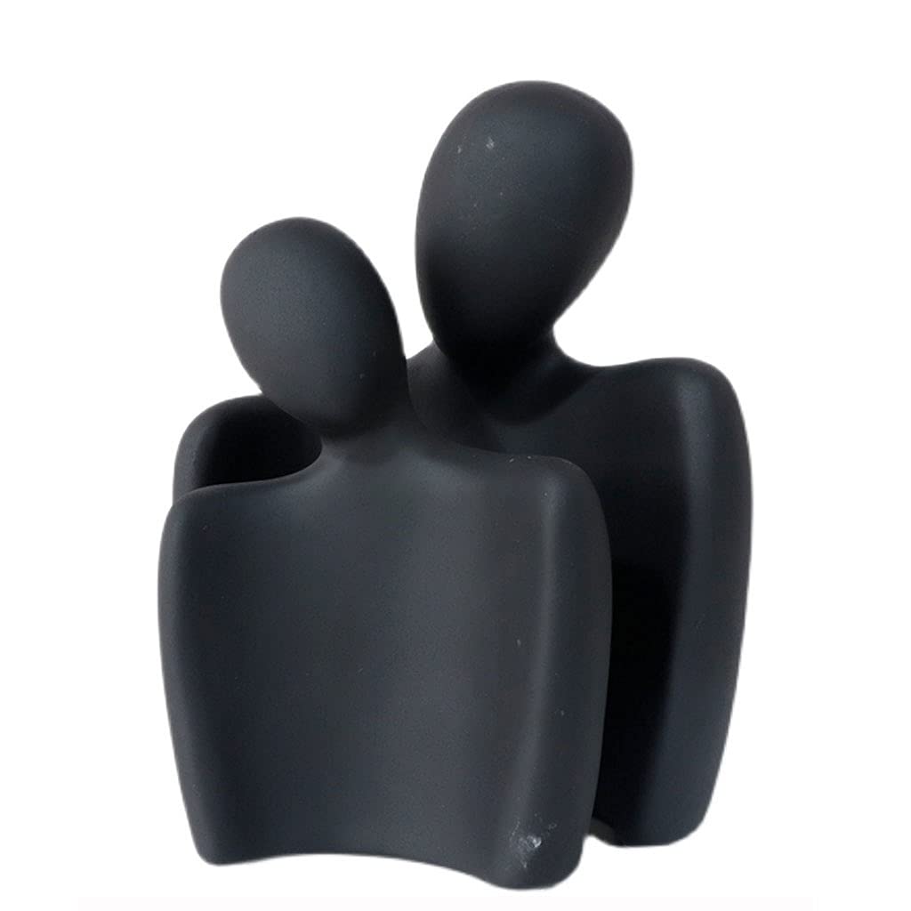 Statuetka Figurka Rzeźba do Domu Ozdoba Biuro Regał Deco Sztuka Abstrakcyjna Obejmij Postać Ceramiczna Dekoracja Kreatywny Salon Szafka TV Pulpit Miękka Dekoracja Wystrój Domu (Kolor: Biały) (N
