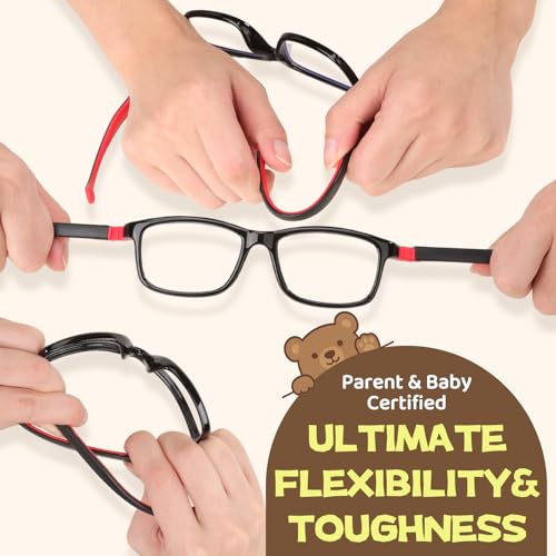 Image of BiBiBear Bluelight Kids Glasses Unbreakable Glasses | TR90 Frame for New Year Gifts, 360 Flexible, Lightweight & Safe Eyeglasses for Kids Age 2-15