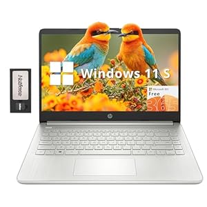 HP Stream 14″ HD Laptop, Intel Celeron N4120, 16GB RAM, Intel UHD Graphics, 288GB Storage(128GB eMMC+160GB Docking Station Set), Webcam, Windows 11 S, 1 Year Office 365, Silver