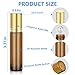 DTDNZKN 4 Pack of 0.34 Oz (10ml) Essential Oil Roller Bottles - Refillable, Leak-proof Amber Glass Roll-on Bottles with Stainless Steel Roller Balls, Metal Caps, and Labels Included