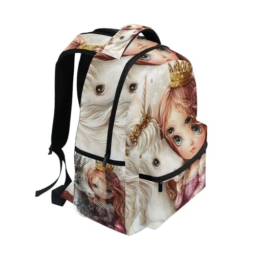 AIXIWAWA Kid Backpacks (Princess Horse) with Clear Slot, Boys Girls Schoolbags Book Bag Small Size2