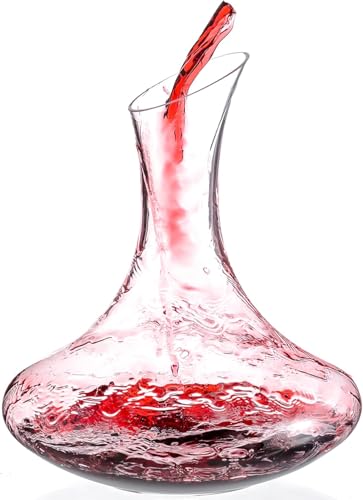 Image of VILON Wine Decanter Wine Carafe Hand Blown Lead-Free Crystal Decanter, aerating Decanter for Wine Gift, Wine Accessories Decoration | 1500 ML | Clear (Wine Decanter)