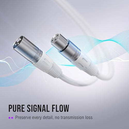 Image of FIFINE XLR Cable 10ft, Male to Female Microphone Cable with Balanced 3-Pin Mic, Studio Quality Audio Cord for Podcasting, Streaming, Recording, Home Studio,Compatible AM8W, K688W-L9W White