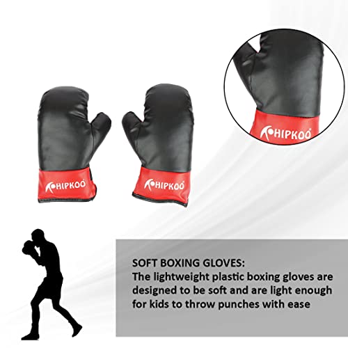 Hipkoo Sports Kids Champ Junior Boxing Set | 1 Punching Bag, 1 Head Guard, 2 Boxing Gloves | Boxing Training Punching Bag & Gloves for Boys & Girls | for 3 to 10 Years Kids (Set of 4) 6 414DiHs 7SL