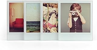 MUSTARD M15014 Mustard Instant Photo Coasters - Glass Coasters for Pictures, Non Slip Personalised Coasters Set of 4,11 x 9.4 x 0.5 cm