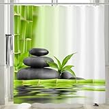 Vgzsyomqib Cortina de Ducha Antimoho Estampada Zen Cortinas de Baño Textil...