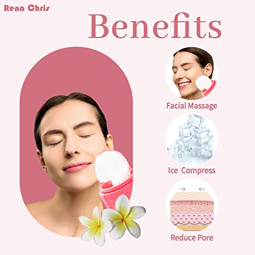 Rena Chris Ice Roller For Face, [Natural Jade Stone] Silicone Ice Roller & Gua Sha Set, Ice Mold For Face, Ice Facial Roller For Face And Eye, Skin Massager For Face Beauty Gift For Women #TOP4
