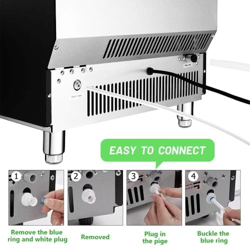 Image of Kismile Commercial Ice Maker, 200 lbs /Day Freestanding Ice Cube Maker