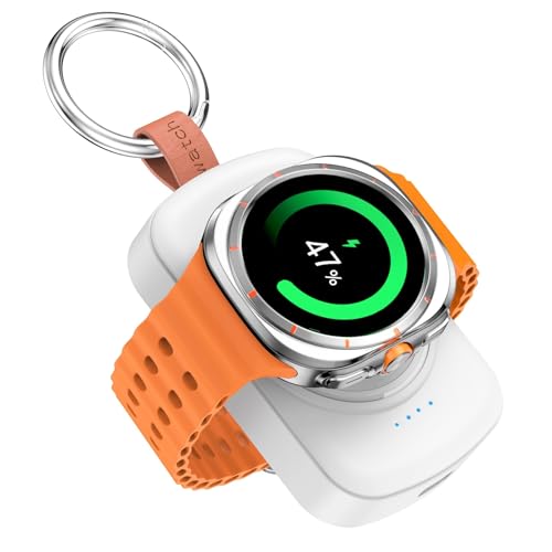 ACEQINGSE for Samsung Galaxy Watch Charger,1800mAh Portable Charger for Samsung Galaxy Watch 7/Ultra/6/6 Classic/5/5 Pro/4/3,Active 2/1,Wireless Magnetic (White)
