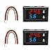 Exqutoo 2Pack 0.28" Digital Voltmeter Ammeter DC 0-100V 10A, Red & Blue Dual LED Display Panel with Connect Wires, 2 in 1 Volt Amp Monitor Tester Used for Electronic Circuit Experiments EV Cars Boats