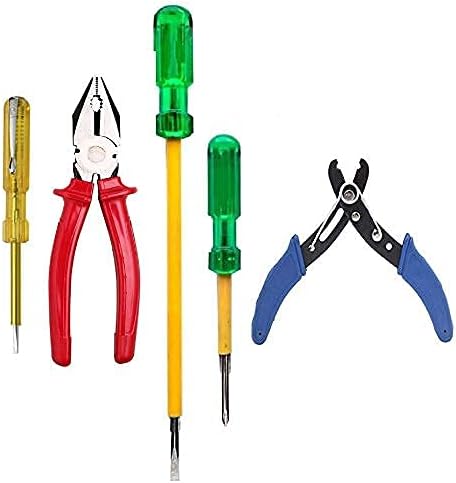 Agam Hand Tools Heavy Material combo pack for home, office, small industries etc. combo of insulated 2in1 screwdriver, plier, wire striper, tester.