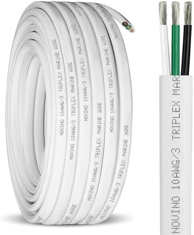 10 Gauge Marine Wire 10/3 Triplex Marine Grade Wire,10/3 AWG 30FT Cable