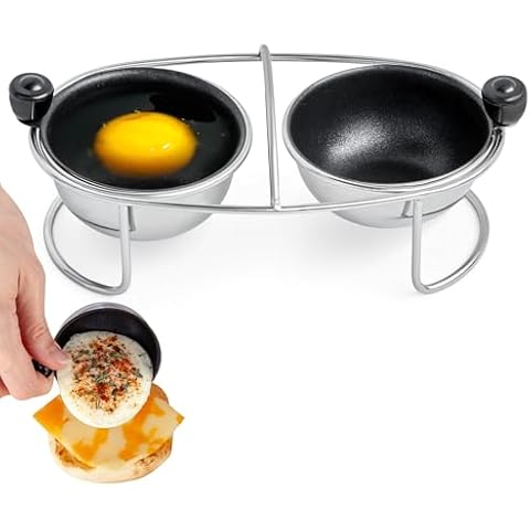 Eggssentials Stainless Steel Egg Poacher Set Cover