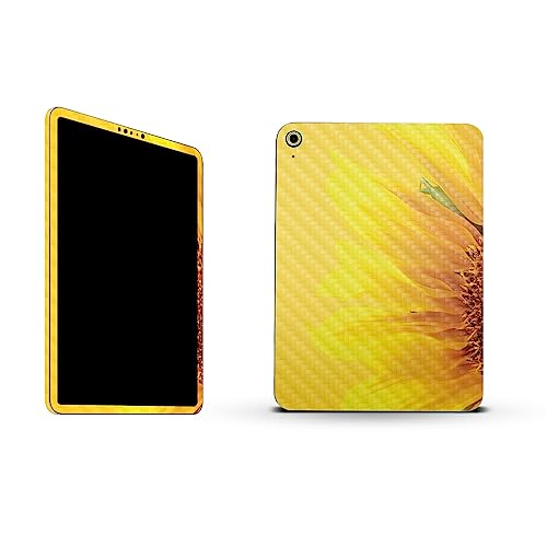 Image of MightySkins Carbon Fiber Skin Compatible with Apple iPad 10.9 inch 10th Gen (2022) Full Wrap Kit - Sunflower Yellow | Protective, Durable Textured Carbon Fiber Finish | Easy to Apply | Made in The USA