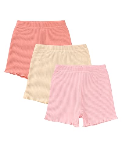Image of Aura Vane 3 Pack Baby Girl Shorts Toddler Girl Shorts Soft Cotton Casual Playing Short Pants Summer Clothes Size 3M-3T
