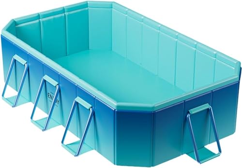 Generisch Familienpool Planschbecken Faltbar Nicht Aufblasbares Schwimmbecken für Haustiere & Erwachsene Tragbare Badewanne mit Schnell-Entfaltung 2.6 Meter