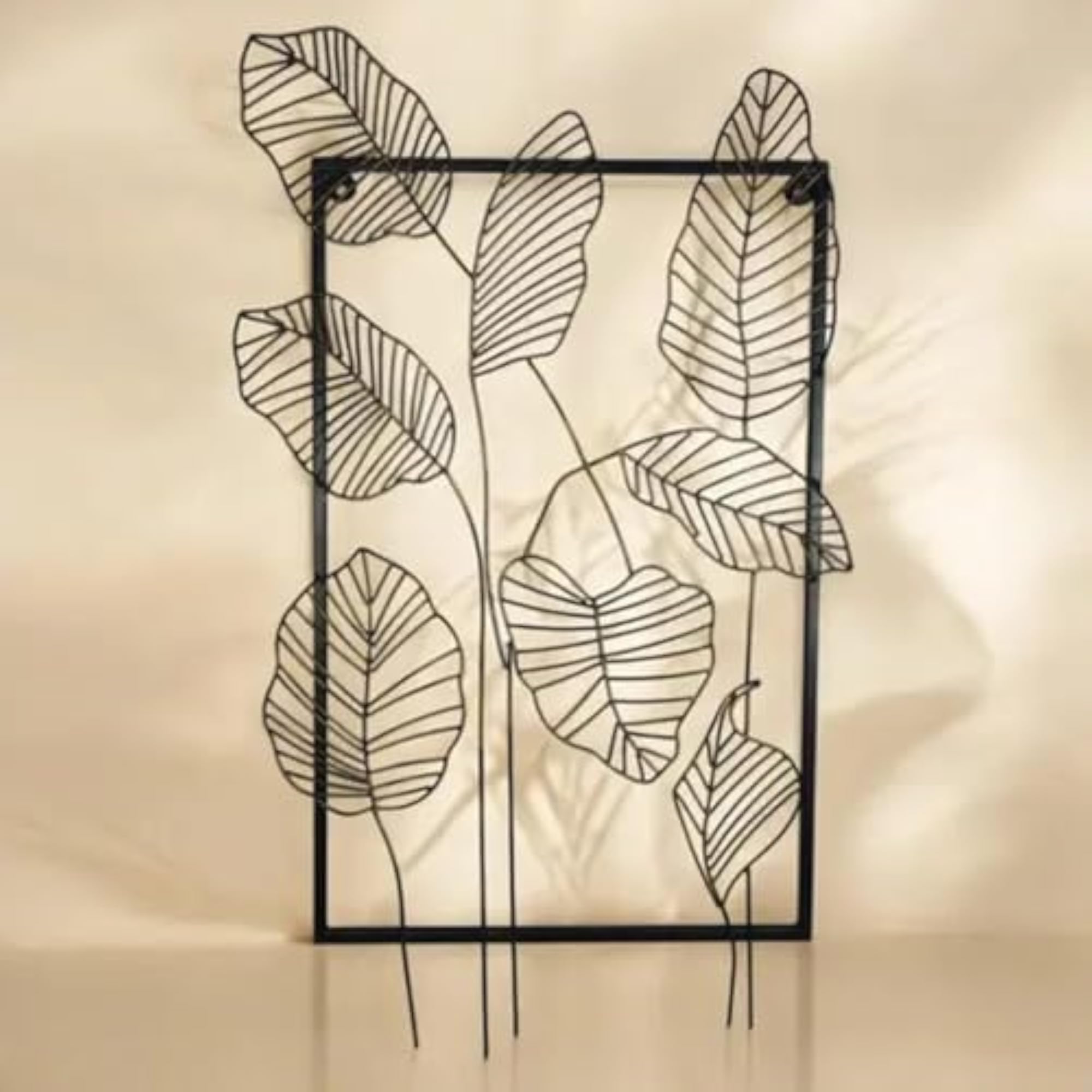 Modern Metal Leaf Wall Art Panel