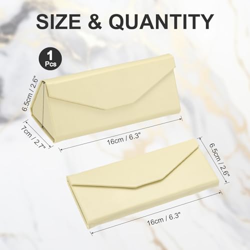 Image of PATIKIL Foldable Glasses Case, Triangle Magnetic Sunglasses Organizer Case PU Leather Hard Eyeglass Case (1 Pcs)