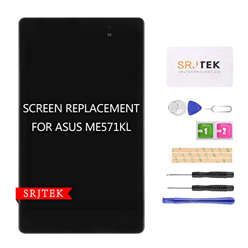 SRJTEK Écran tactile LCD de rechange pour Asus Google Nexus 7 2013 2ème génération ME571 ME571K ME571KL K008 K009 Kits de remplacement avec cadre (3G)
