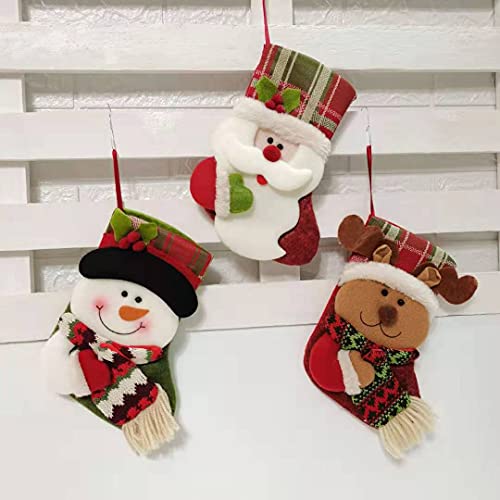 ESTOVE Qualité créative Bas de Noël Chaussette de Noël Grande Taille Père Noël/Bonhomme de Neige/Elk 3 Grand Sapin de Noël décoration Sac de Bonbons décoration de Saison Cover