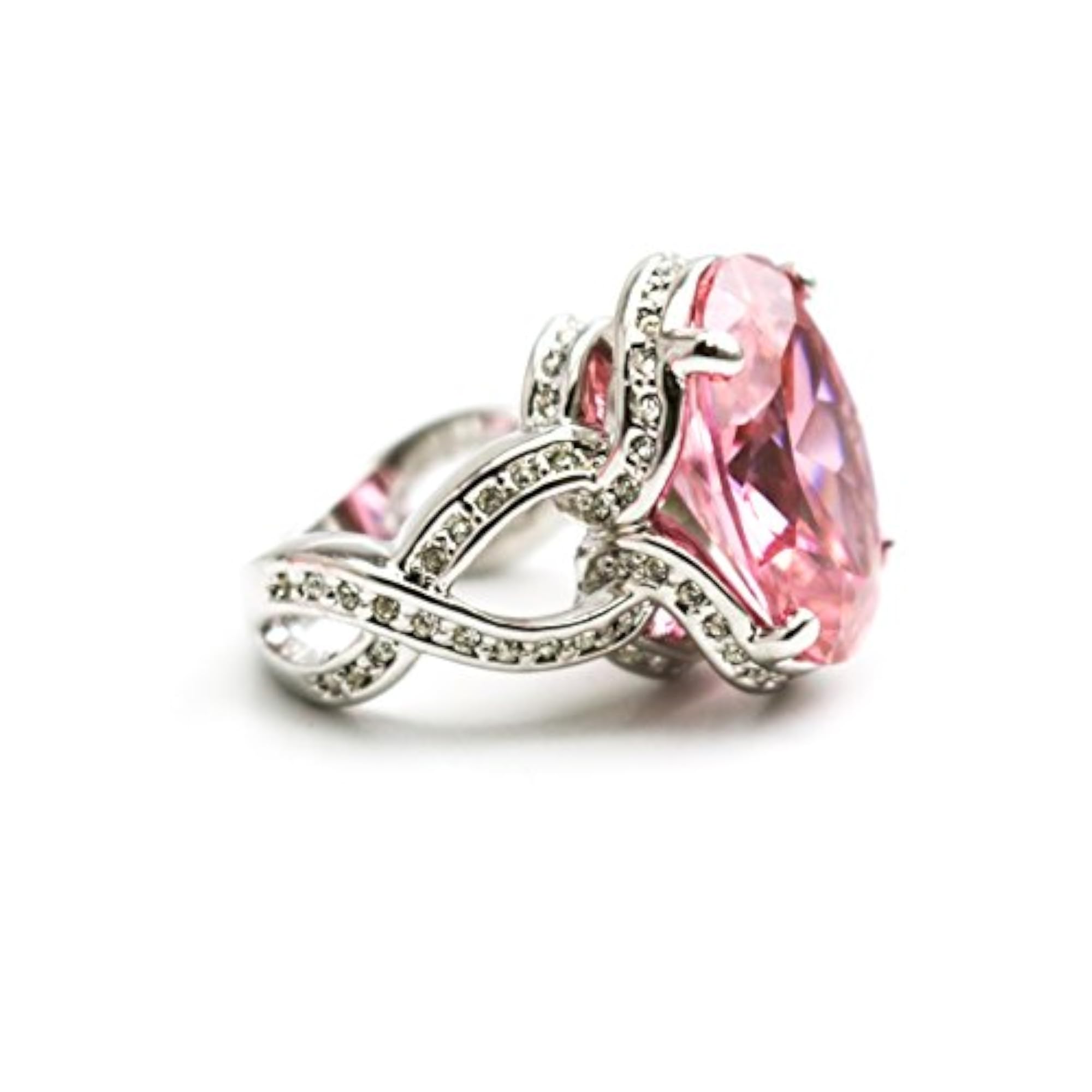 Grace Pink CZ Brass Finger Ring