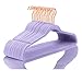 MIZGI Premium Velvet Hangers (Pack of 50) Heavyduty - Non Slip - Velvet Suit Hangers Light Purple - Copper/Rose Gold Hooks,Space Saving Clothes Hangers (Light Purple)