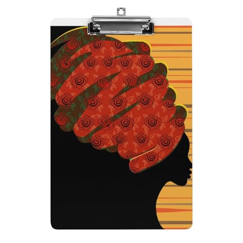 Porte bloc A4 avec pince planchettes motif femme africaine pour bureau