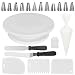 Kootek All-In-One Cake Decorating Kit Supplies with Revolving Cake Turntable, 12 Cake Decorating Tips, 2 Icing Spatula, 3 Icing Smoother, 50 Disposable Pastry Bags and 1 Coupler Baking Set, White