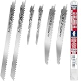 6 Pack Reciprocating Saw Blades for Frozen Meat, Bone, Fish - 3TPI 12'(300mm)/1.2mm x 2 pcs, 6TPI 6'(152mm)/1.2mm x 2pcs, 8TPI 9'(225mm)/0.8mm x 2pcs - Stainless Steel Sawzal Blades + Storage Box
