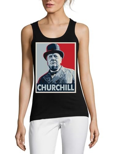 Débardeur en coton pour femme t-shirt sans manche noir Churchill