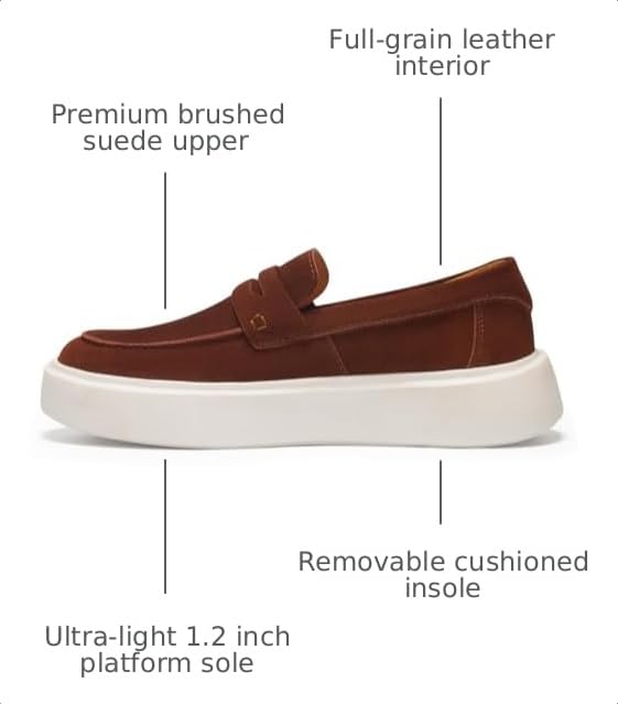 Image of Journey West Suede Slip-on Penny Loafers Sneakers Shoes for Women
