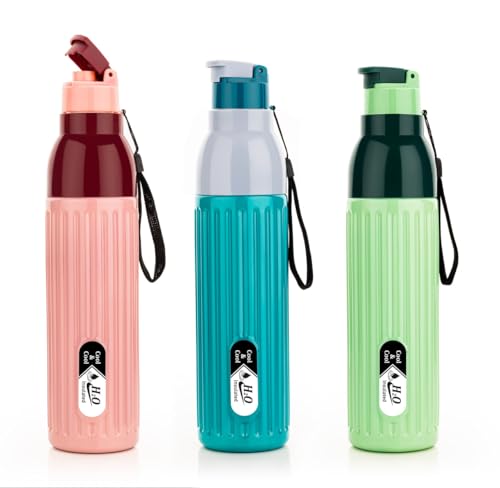 Image of 1000 ML Insulated Inner Stainless Steel Water Bottle, 1000-700 ml, | Leak Proof | Hot & Cold | Easy Grip and Carry,|20,Pink Tharmal Bottle