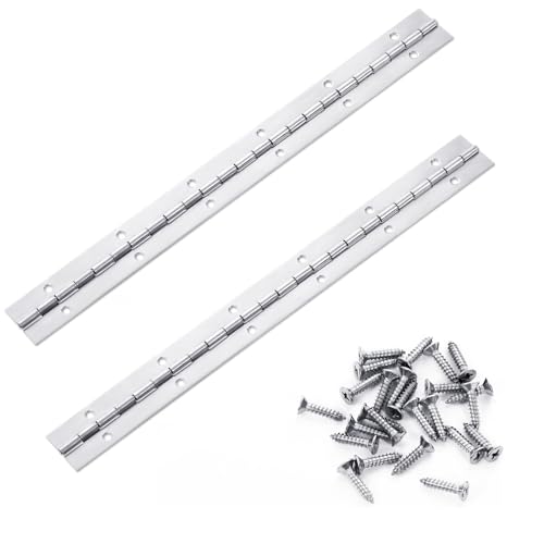 YTOOK 12 Inch Piano Hinge, 2Pcs Stainless Steel Continuous Piano Hinges with Holes