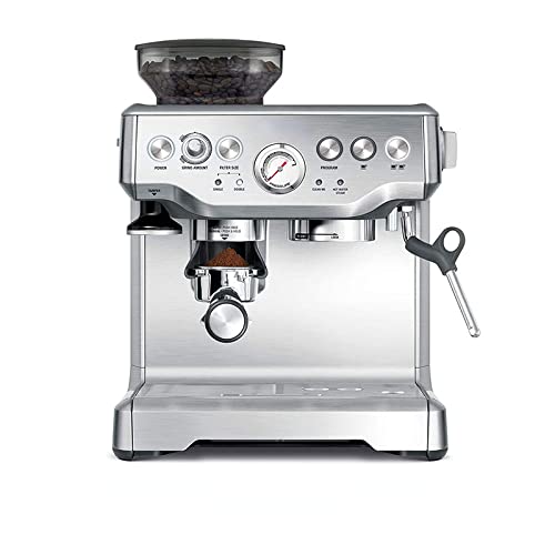 Programmierbare Kaffeemaschine Espressomaschine Halbautomatische Heim- und Gewerbekaffeemaschine mit Mahlfunktion Silber