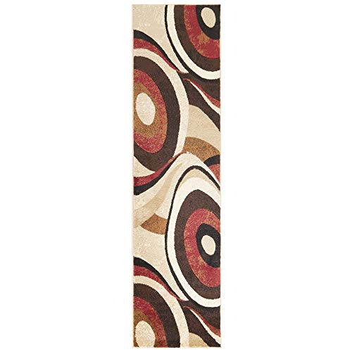 Home Dynamix Tribeca Slade Modern Runner Rug, Abstract Brown/Red 1'9"X7'2" #TOP1