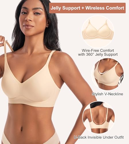 Bras for Women No Underwire - Womens Bralettes Seamless Wireless Padded Bra Comfortable Tshirt Bras2