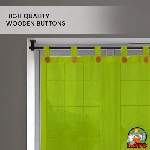Image of HIPPO 180 GSM HDPE Outdoor Loop Curtain for Balcony & Patio Sun Blocking, UV Protection & Light-Filtering Curtains(Lime-Grass- 3FTX9FT) Pack of 1