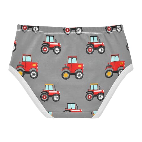 Cute Cartoon Red Tractors Gray Panties for Girl Toddler Underwear Floral Cotton Cartoon Kids Undies Briefs 2t2