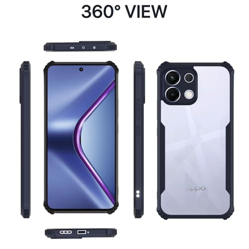 Image of Outlouders Back Cover for Oppo K13 5G | Ultra Hybrid Transparent | Full Camera Protection | Raised Edge | Crystal Clear Bumper Case(Blue)