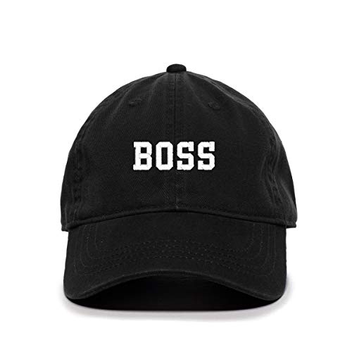 Boss Embroidered Baseball Cap Cotton Adjustable Dad Hat Black
