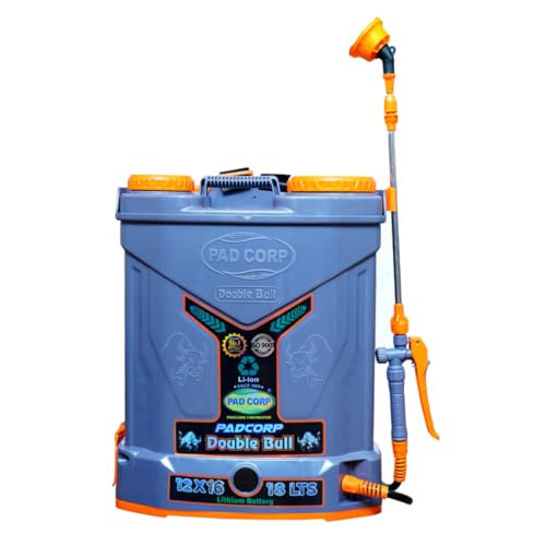 Image of PAD Corp New Lithium Double Bull 12V x16AH Big Power Double Motor Battery Sprayer for Agricuture & Garden, 2AH Fast Charger with Digital Percentage Meter (1 Year Warranty)