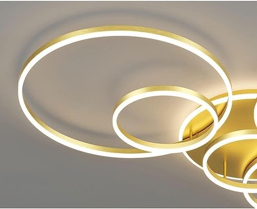 Plafonnier LED salon or et noir avec télécommande pour chambre - 5